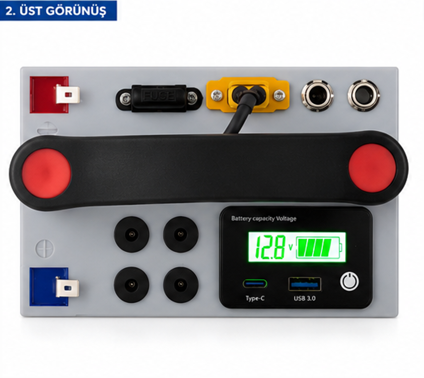 LiFePO4 Güç İstasyonu – 12.8V 18Ah (230.4Wh)